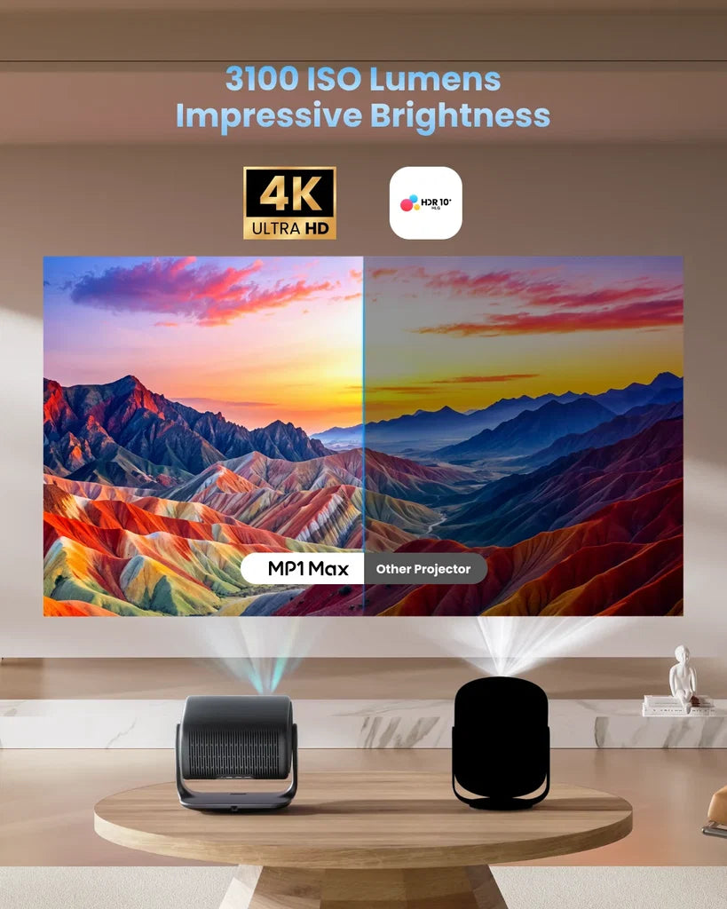 MP1 Max - Projecteur laser intelligent 4K pour domicile avec Google TV et Netflix sous licence